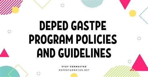 DepEd GASTPE Program Policies and Guidelines .